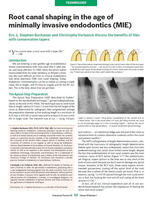 Buchanan and Verbanck Age of MIE Article - Endodontic Practice, Spring 2023